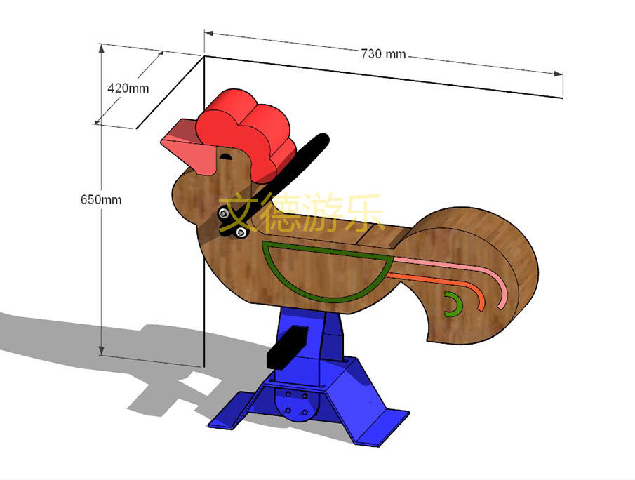 公雞戶外實(shí)木搖搖樂